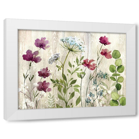 Meadow Flowers I White Modern Wood Framed Art Print by Knutsen, Conrad