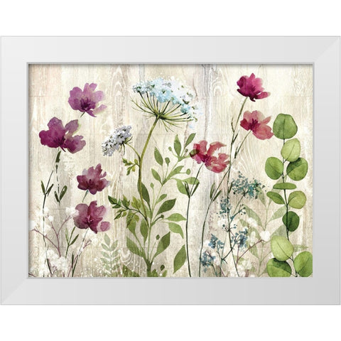Meadow Flowers I White Modern Wood Framed Art Print by Knutsen, Conrad