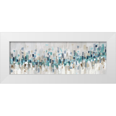 Blue Staccato White Modern Wood Framed Art Print by Craven, Katrina