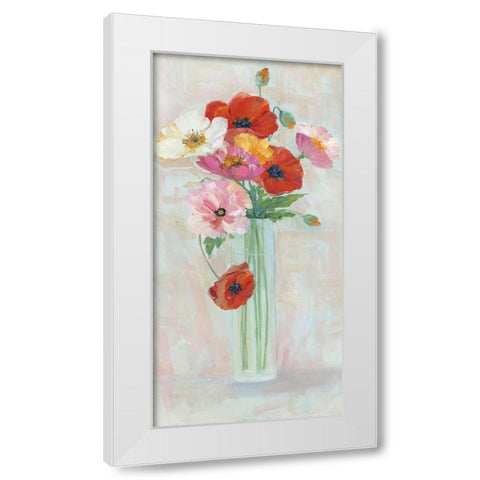 Confetti Poppy White Modern Wood Framed Art Print by Swatland, Sally