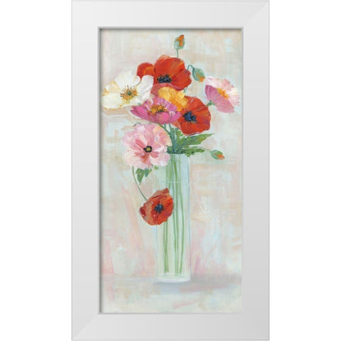 Confetti Poppy White Modern Wood Framed Art Print by Swatland, Sally