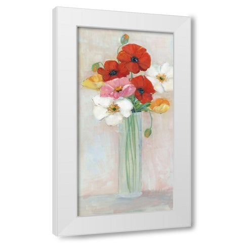 Confetti Poppy White Modern Wood Framed Art Print by Swatland, Sally