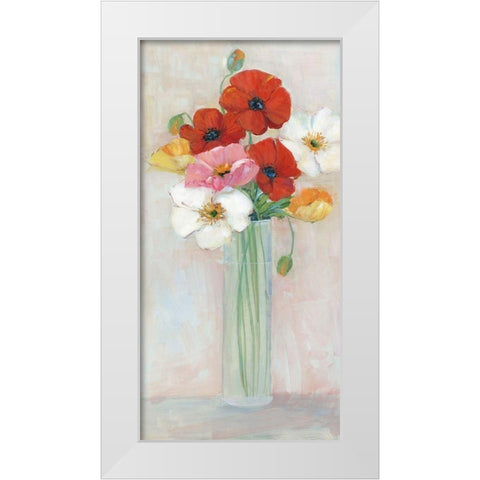 Confetti Poppy White Modern Wood Framed Art Print by Swatland, Sally