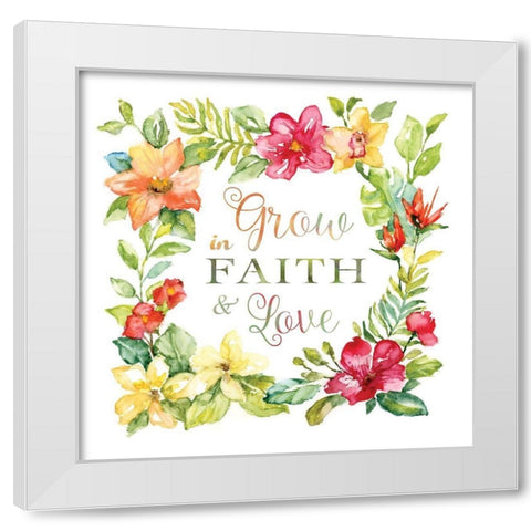 Tropic Faith Wreath White Modern Wood Framed Art Print by Nan