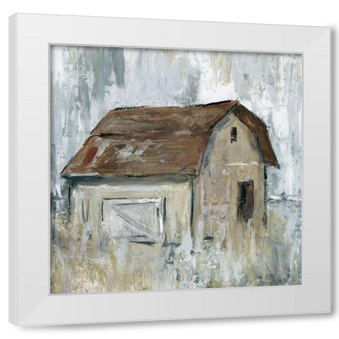 Barn At Dusk White Modern Wood Framed Art Print by Robinson, Carol
