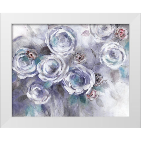 Iced Flowers White Modern Wood Framed Art Print by Robinson, Carol