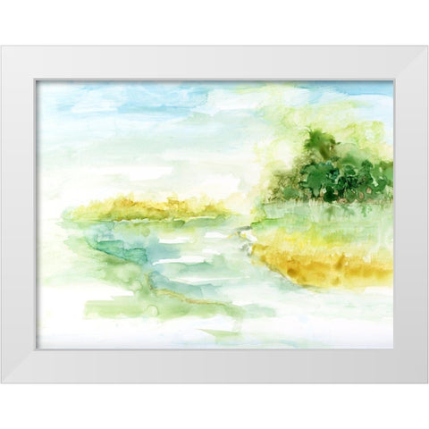 Dreamy Inlet White Modern Wood Framed Art Print by Nan