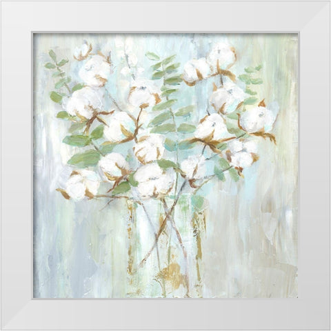 Contemporary Cotton White Modern Wood Framed Art Print by Nan