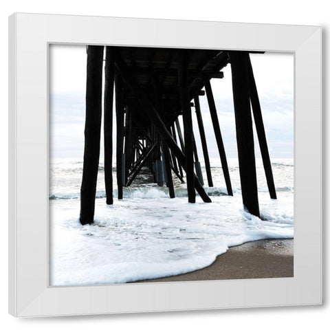 Belmar Pier White Modern Wood Framed Art Print by Carpentieri, Natalie