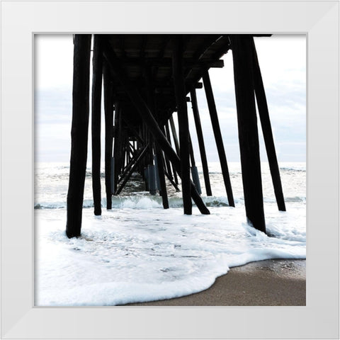 Belmar Pier White Modern Wood Framed Art Print by Carpentieri, Natalie
