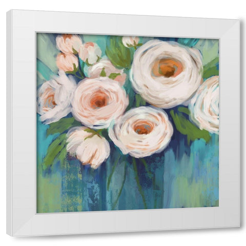 Flower Power White Modern Wood Framed Art Print by Nan