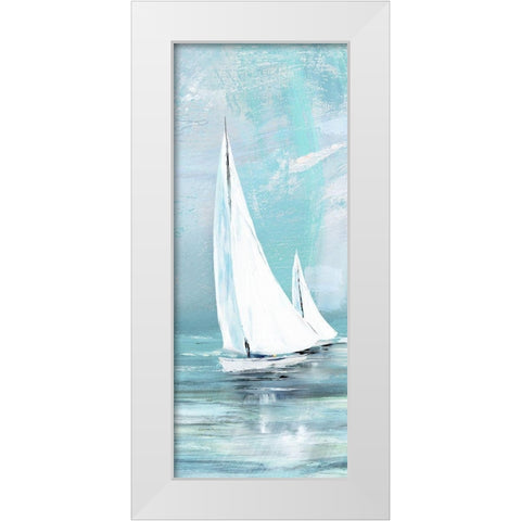 Soft Sail II White Modern Wood Framed Art Print by Knutsen, Conrad