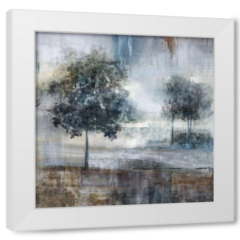 Shades of Gray White Modern Wood Framed Art Print by Nan