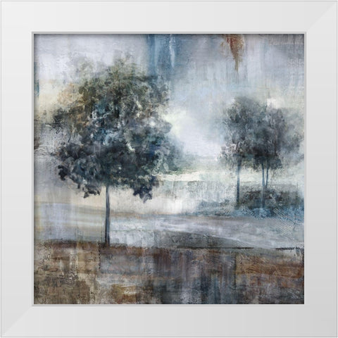 Shades of Gray White Modern Wood Framed Art Print by Nan