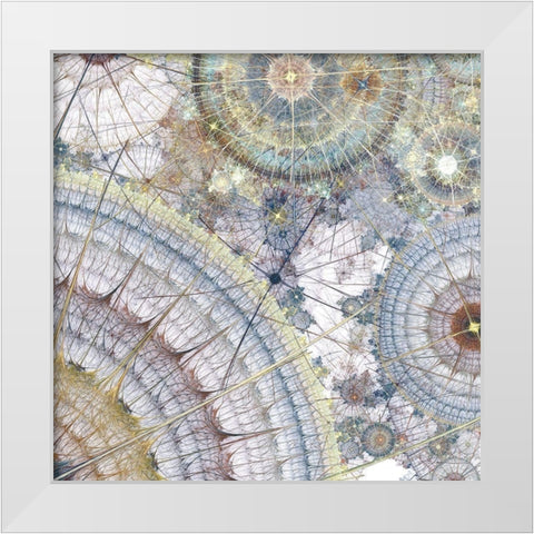 Clockworks II White Modern Wood Framed Art Print by Burghardt, James