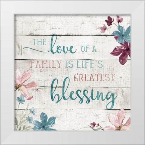 Family Blessing White Modern Wood Framed Art Print by Robinson, Carol