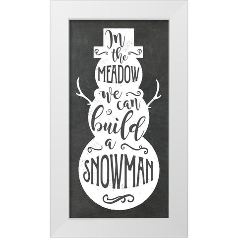 Build A Snowman White Modern Wood Framed Art Print by Murray, Amanda