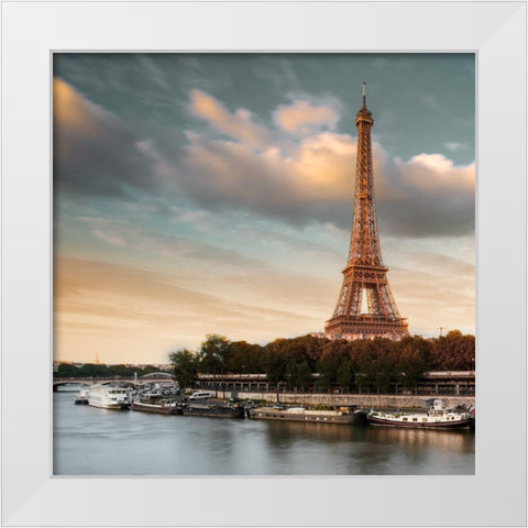 Eiffel View White Modern Wood Framed Art Print by Delimont, Danita
