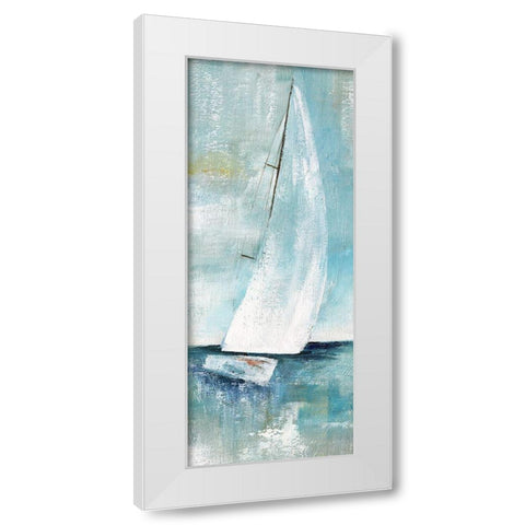 Simply Sailing I White Modern Wood Framed Art Print by Nan