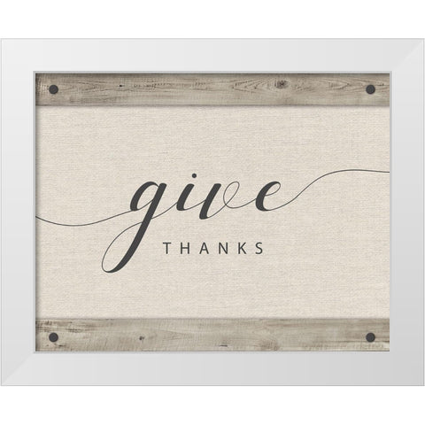 Give Thanks White Modern Wood Framed Art Print by Murray, Amanda