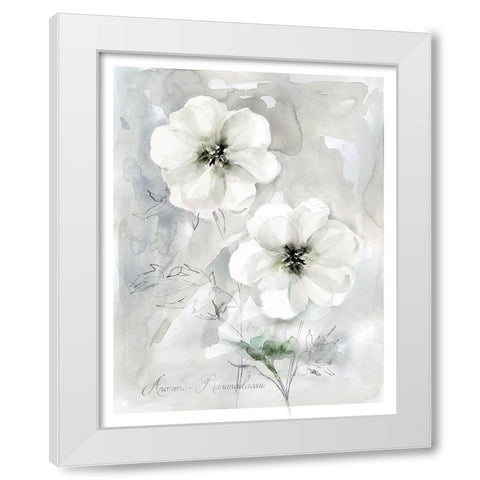White Anemone White Modern Wood Framed Art Print by Robinson, Carol