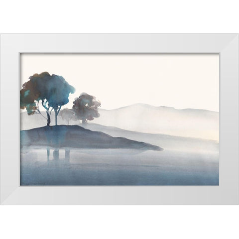 Serene Silhouette White Modern Wood Framed Art Print by Troise Heidel, Theresa