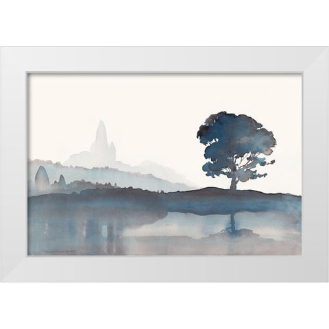 Serene Silhouette White Modern Wood Framed Art Print by Delimont, Danita