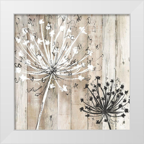 Farmhouse Fluff White Modern Wood Framed Art Print by Craven, Katrina