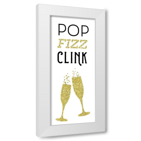 Pop Clink Fizz White Modern Wood Framed Art Print by Murray, Amanda
