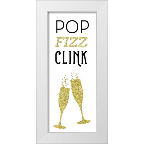 Pop Clink Fizz White Modern Wood Framed Art Print by Murray, Amanda