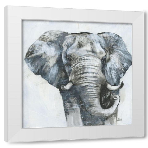 Masai Moment White Modern Wood Framed Art Print by Nan