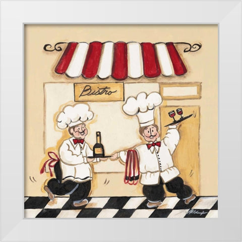Bistro White Modern Wood Framed Art Print by Alldredge, Joy