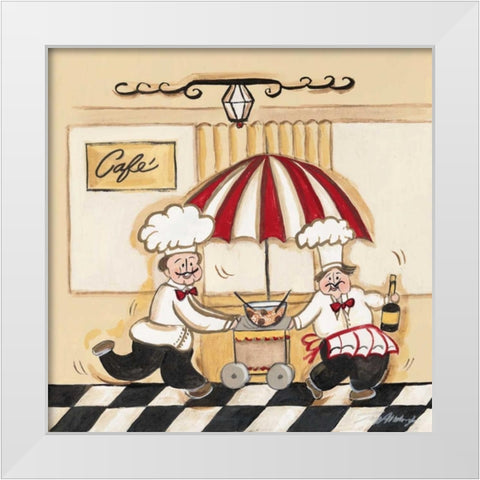 Cafe White Modern Wood Framed Art Print by Alldredge, Joy
