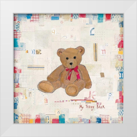 My Teddy Bear White Modern Wood Framed Art Print by Pope, Kate and Elizabeth