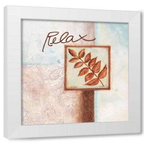 Relax White Modern Wood Framed Art Print by Woods, Maria