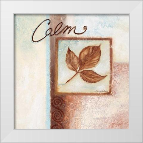 Calm White Modern Wood Framed Art Print by Woods, Maria