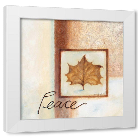 Peace White Modern Wood Framed Art Print by Woods, Maria