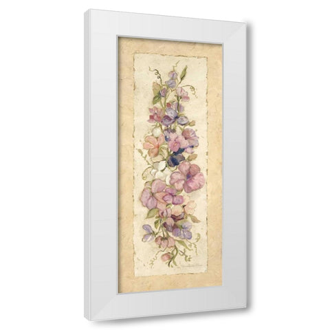 Sweetpeas for Annabelle I White Modern Wood Framed Art Print by Olson, Charlene