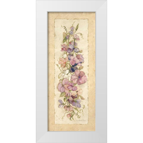 Sweetpeas for Annabelle I White Modern Wood Framed Art Print by Olson, Charlene