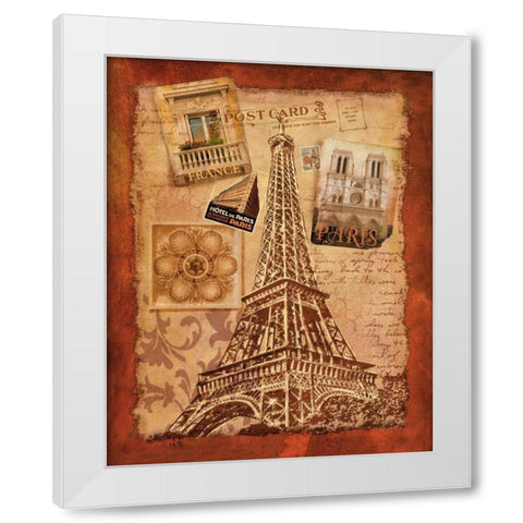 Memories of Paris White Modern Wood Framed Art Print by Knutsen, Conrad