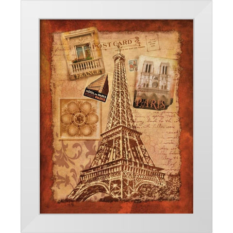 Memories of Paris White Modern Wood Framed Art Print by Knutsen, Conrad
