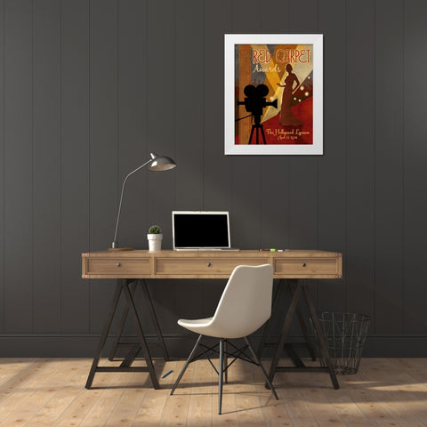 Red Carpet Awards White Modern Wood Framed Art Print by Knutsen, Conrad