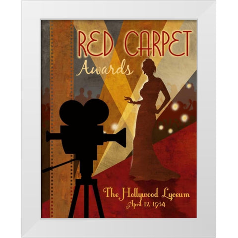 Red Carpet Awards White Modern Wood Framed Art Print by Knutsen, Conrad