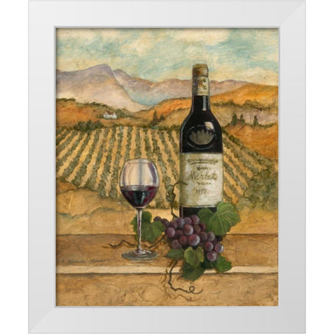 Merlot White Modern Wood Framed Art Print by Olson, Charlene