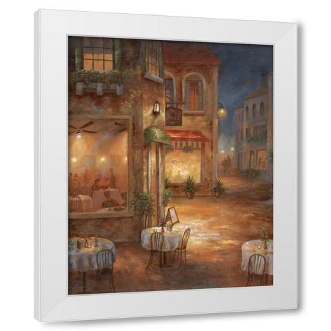 Cafe Marie White Modern Wood Framed Art Print by Nan