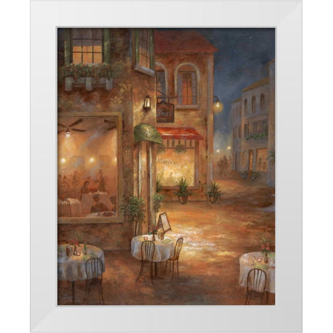 Cafe Marie White Modern Wood Framed Art Print by Nan