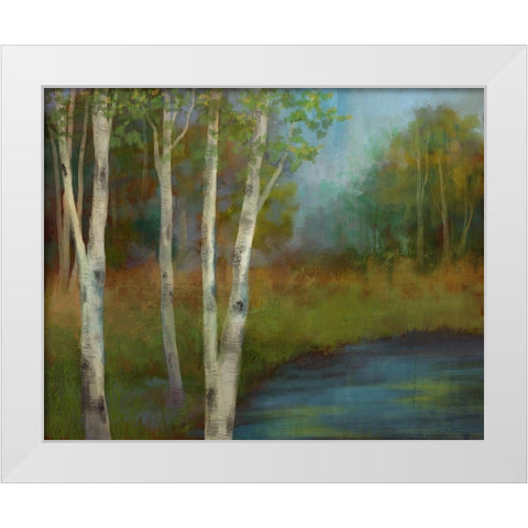 Beside The Still Waters White Modern Wood Framed Art Print by Nan