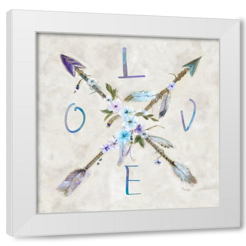 Boho Arrow Love White Modern Wood Framed Art Print by Dunlap, Marilyn