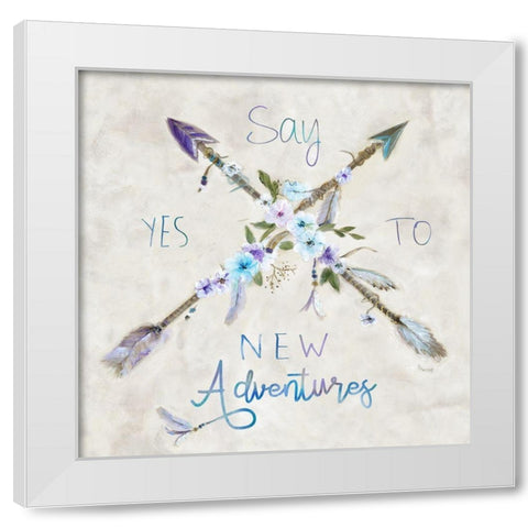 Boho Arrow White Modern Wood Framed Art Print by Dunlap, Marilyn