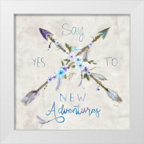 Boho Arrow White Modern Wood Framed Art Print by Dunlap, Marilyn